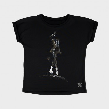 Thuono_new_handpainted_collection_T-love shirt_black_fashion woman col.black_T-7